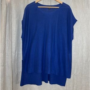 Eileen Fisher Sleeveless Organic Linen Top, Blue Colour, Size XL Woman’s